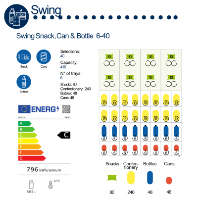 Necta SWING Snack & Cold Drink Vending Machine